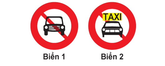 Biển nào cấm xe taxi mà không cấm các phương tiện khác?