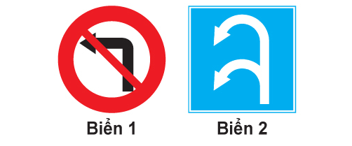 Biển nào cho phép xe rẽ trái?