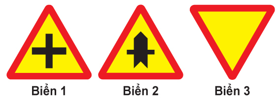 Biển nào báo hiệu “Đường giao nhau” của các tuyến đường cùng cấp?