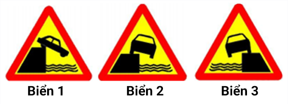 Biển nào sau đây là biển “Kè, vực sâu bên đường phía bên phải”?