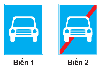 Biển nào báo hiệu “Hết đoạn đường dành cho xe ô tô”?