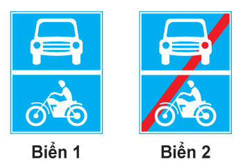 Khi gặp biển nào thì các phương tiện không được đi vào, trừ ô tô và mô tô?