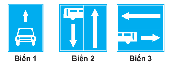Biển nào báo hiệu “Rẽ ra đường có làn đường dành cho ô tô khách”?