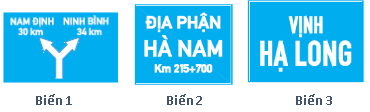 Biển nào dưới đây chỉ dẫn địa giới hành chính giữa các thành phố, tỉnh, huyện?