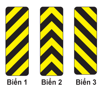 Trên đường cao tốc, gặp biển nào thì người lái xe đi theo hướng bên phải để tránh chướng ngại vật?