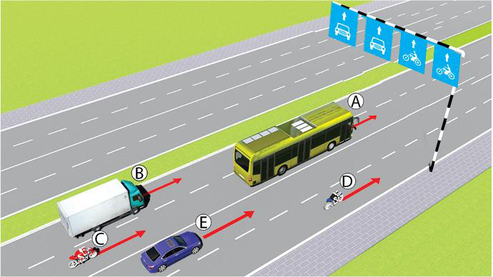 Trong hình dưới, những xe nào vi phạm quy tắc giao thông?